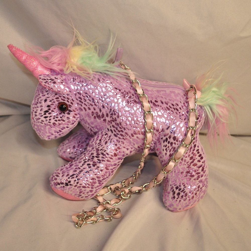 3 for $55 - plush purple shimmer Toby unicorn purse stuffed animal (427w)